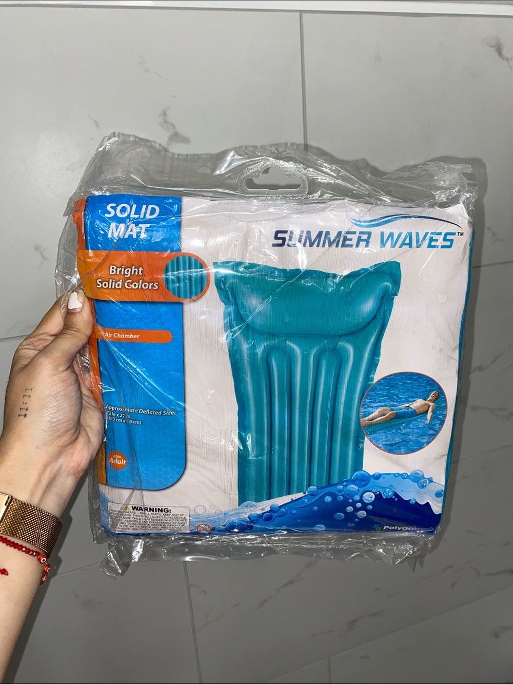 Teal Inflatable Pool Float Mattress